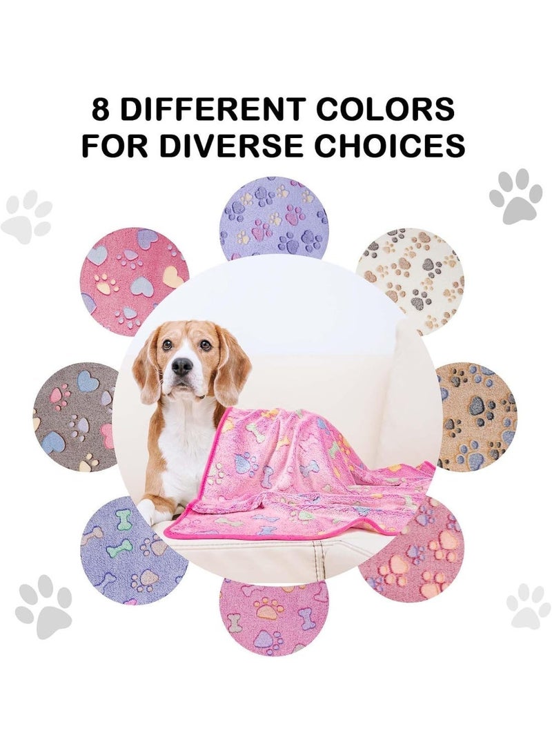 ChicAbode 1 حزمة 2 بطانيات الكلب ، بطانية الأليفات الأليفة الفاخرة الناعمة الدافئة الناعمة ، تصميم الطباعة الجميلة بطانية جرو القط الكلب حصيرة كف الطباعة للحيوانات (23 × 16 بوصة) - Image 3